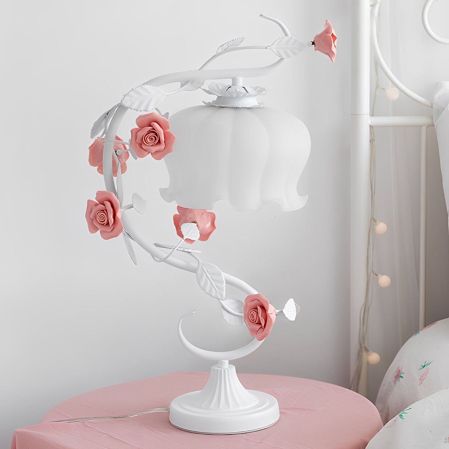 Amélie – Lampe de Table Roses-Fleurs