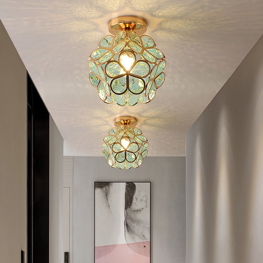 FleurVerre – Luminaire en verre au design floral pour couloir