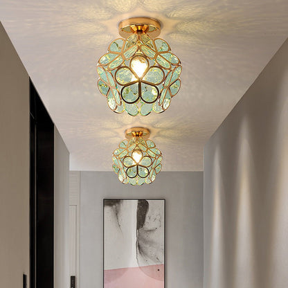 FleurVerre – Luminaire en verre au design floral pour couloir