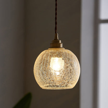 Rhea – Suspension boule de verre en cuivre