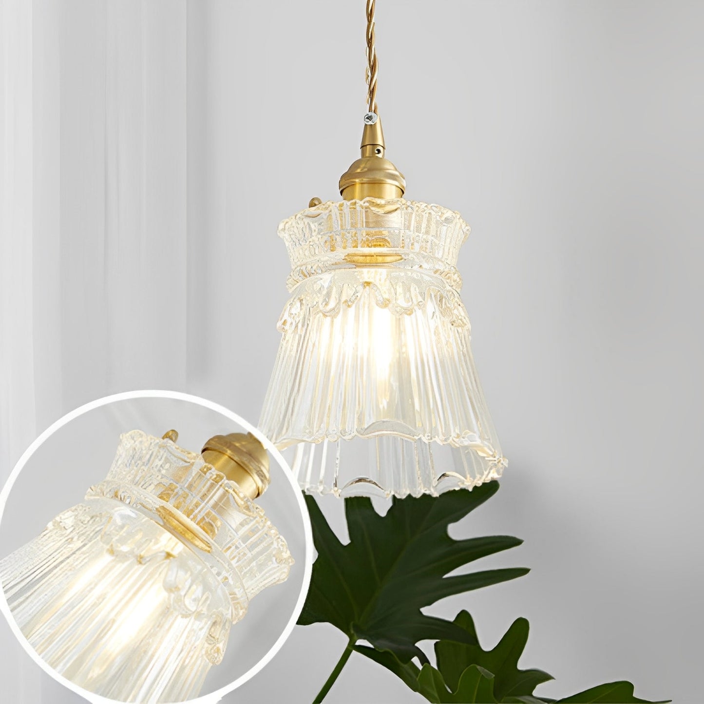 Odessa – Suspension antique en verre clair