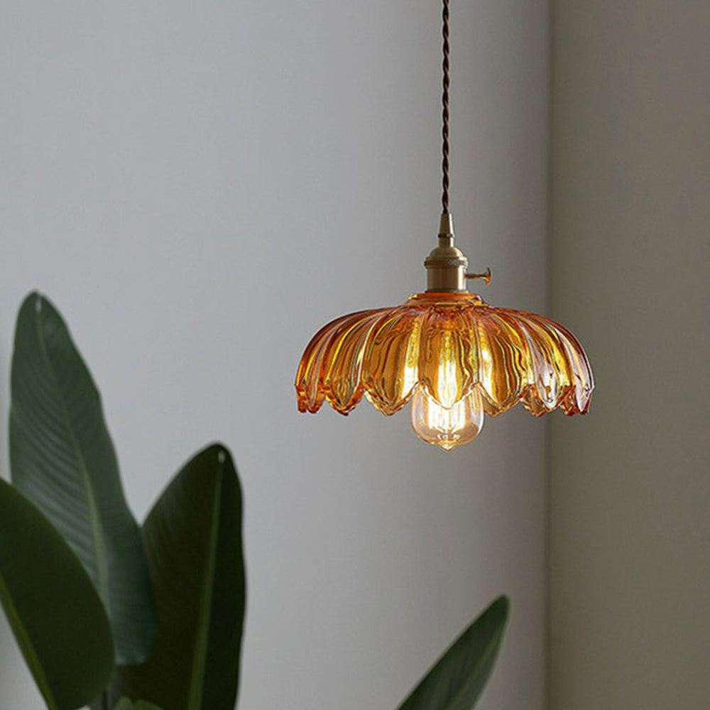 Celeste – Lustre en verre couleur laiton