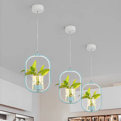 Noemi – Lampe pendante LED ronde avec élément plantes