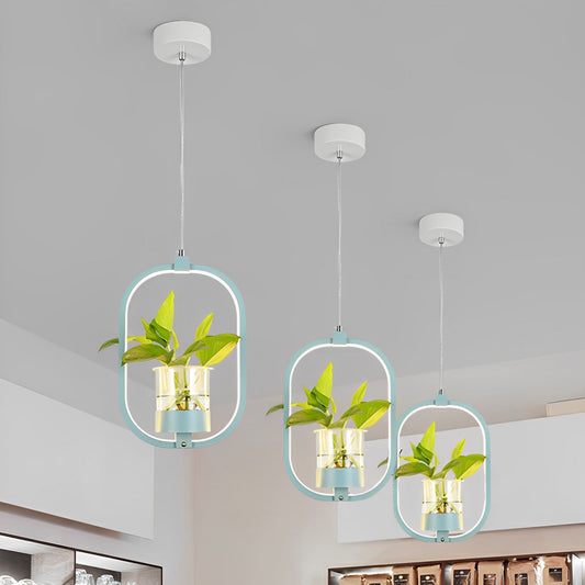 Noemi – Lampe pendante LED ronde avec élément plantes