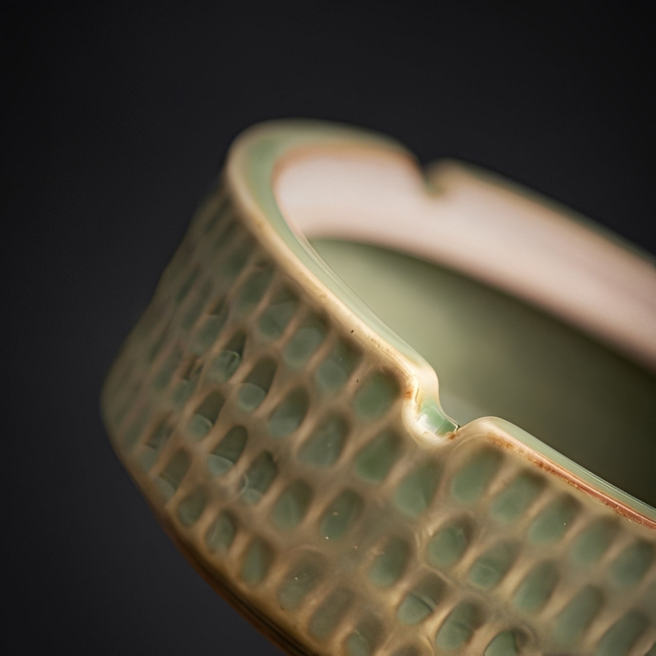 Ming – Cendrier en céramique avec couvercle style chinois