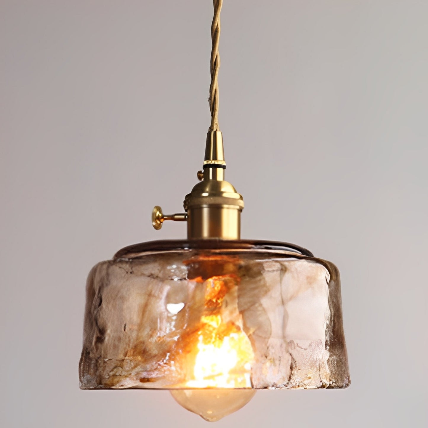 Claribel – Suspension vintage avec verre d'albâtre