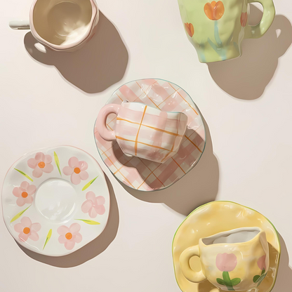 Arielle – Rétro Coeur Main Pincer Tasse à Café