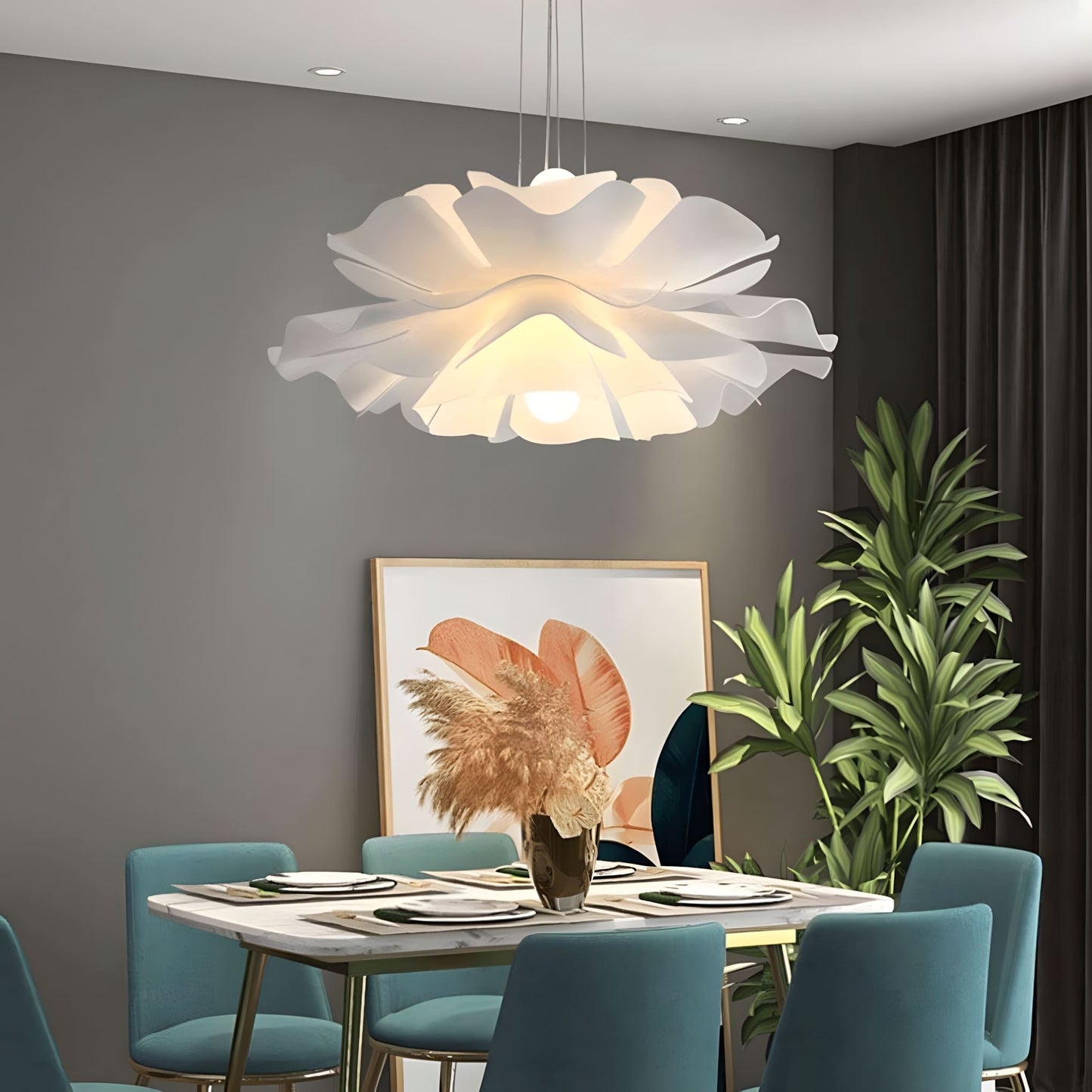 Brilliance imminente : suspension florale moderne