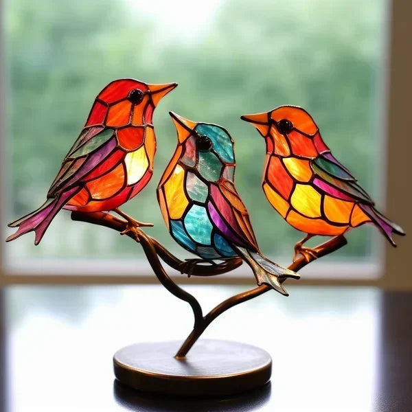 Ava – Déco d'oiseau en métal coloré pour le bureau