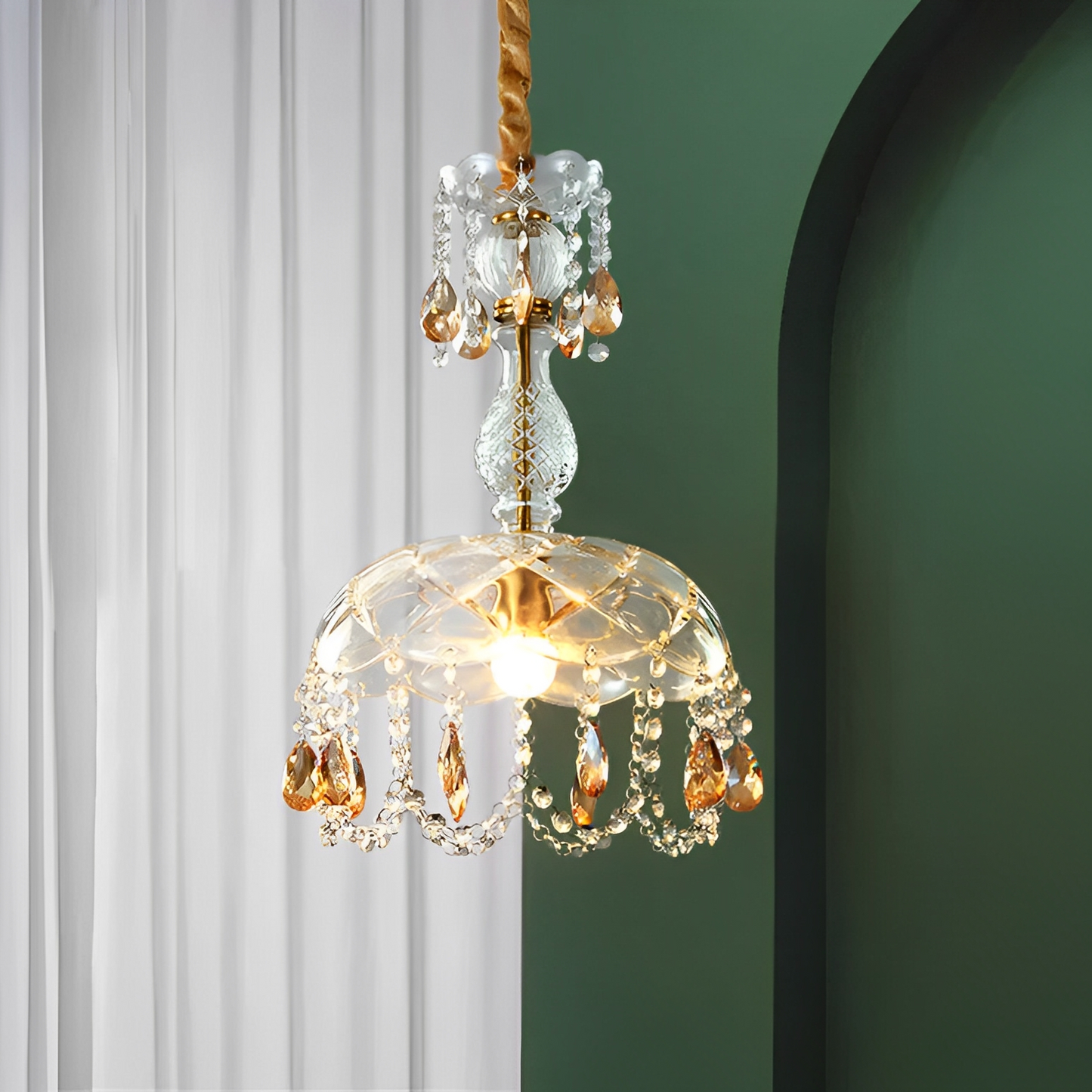 Talu – Abat-jour suspendu en rotin rustique pour style Boho et campagnard