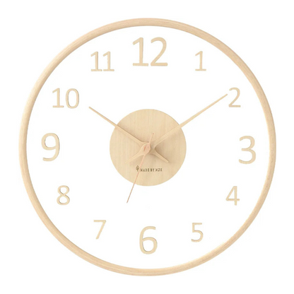 Jasmin – Horloge murale en bois et verre