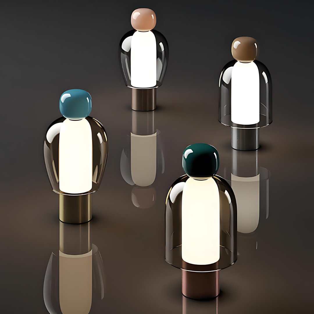 Claria – Lampe de table en verre LED dimmable et rechargeable pour accents déco modernes