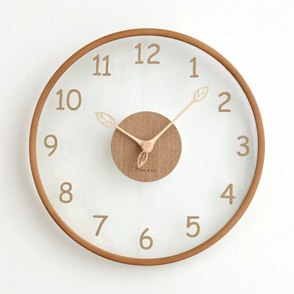 Jasmin – Horloge murale en bois et verre