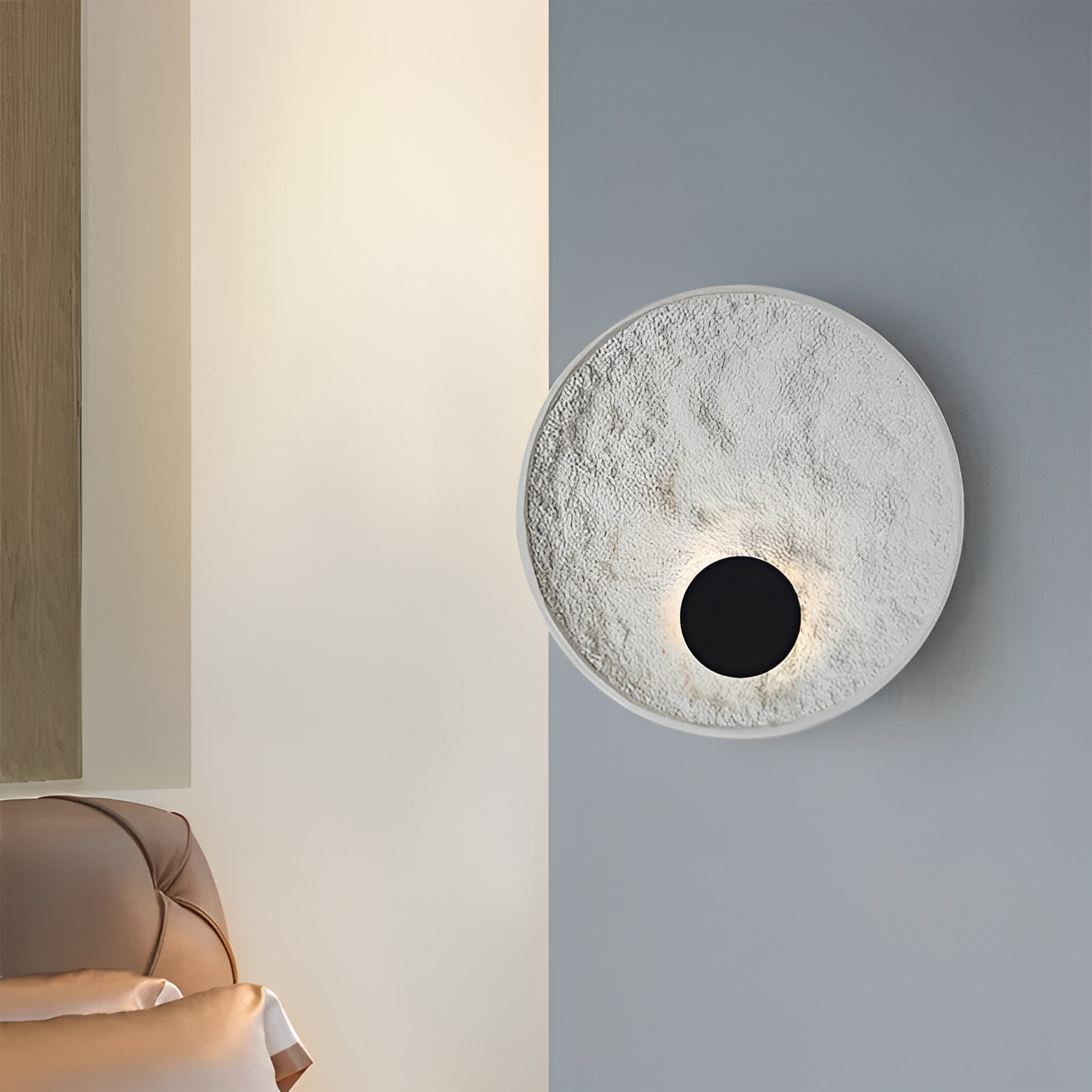 Lunaris – Applique murale ronde avec LED et design globe blanc