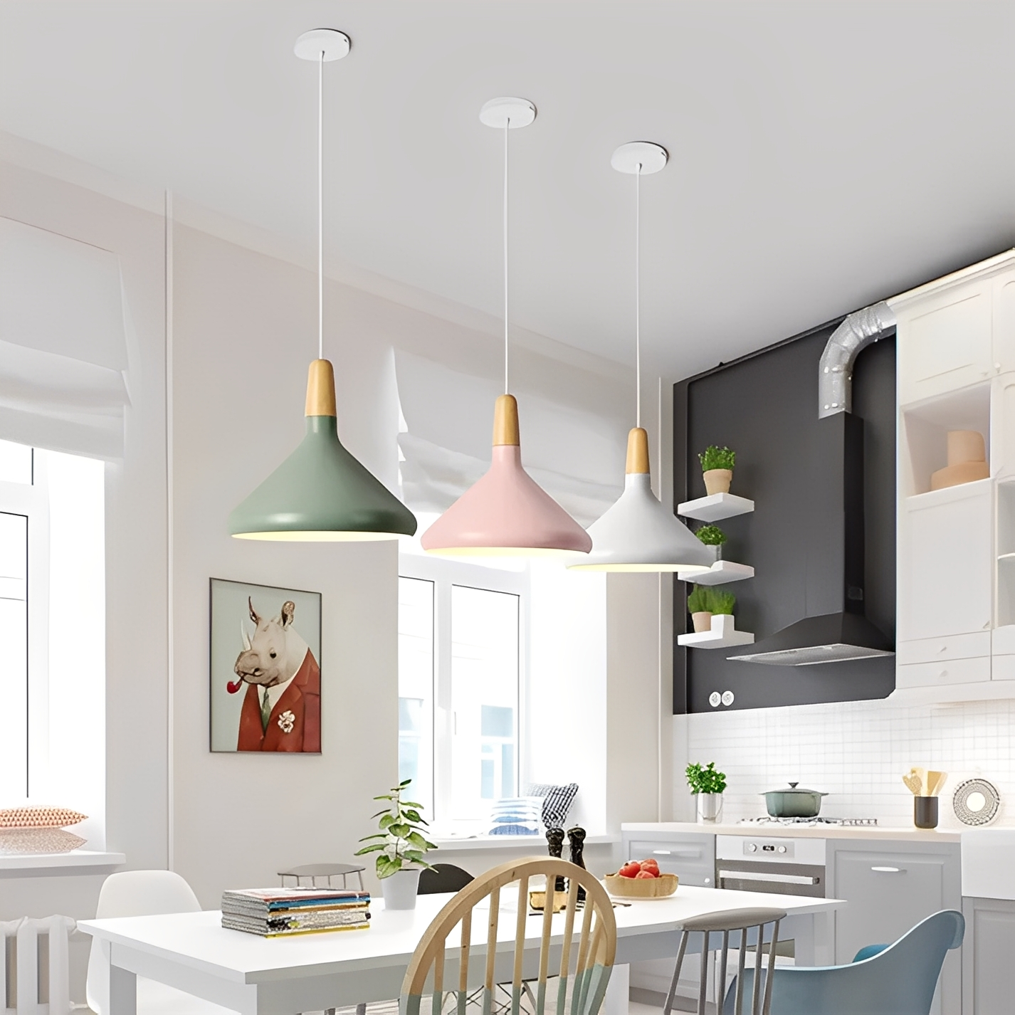 Alexa – Lámpara Colgante en Forma de Cono Macaron Francesa