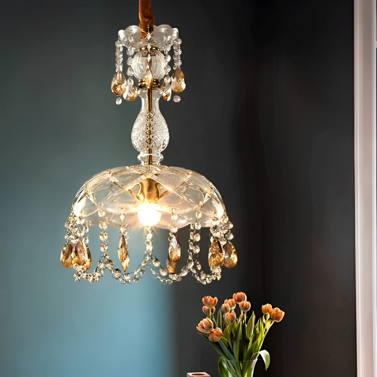 Talu – Abat-jour suspendu en rotin rustique pour style Boho et campagnard