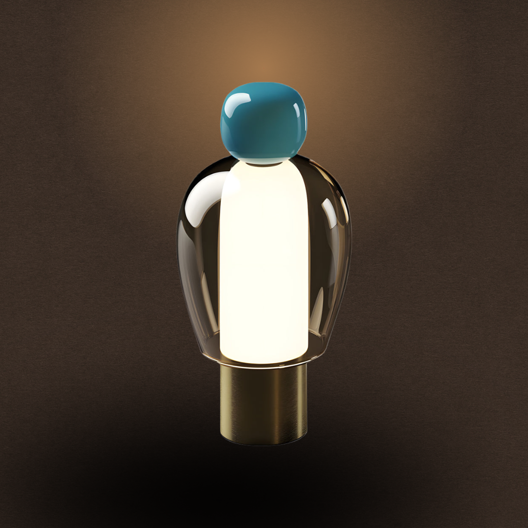 Claria – Lampe de table en verre LED dimmable et rechargeable pour accents déco modernes