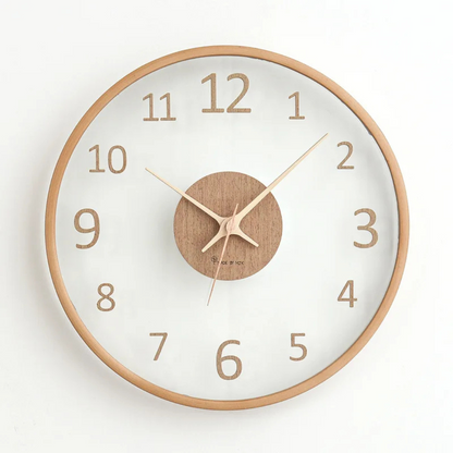 Jasmin – Horloge murale en bois et verre