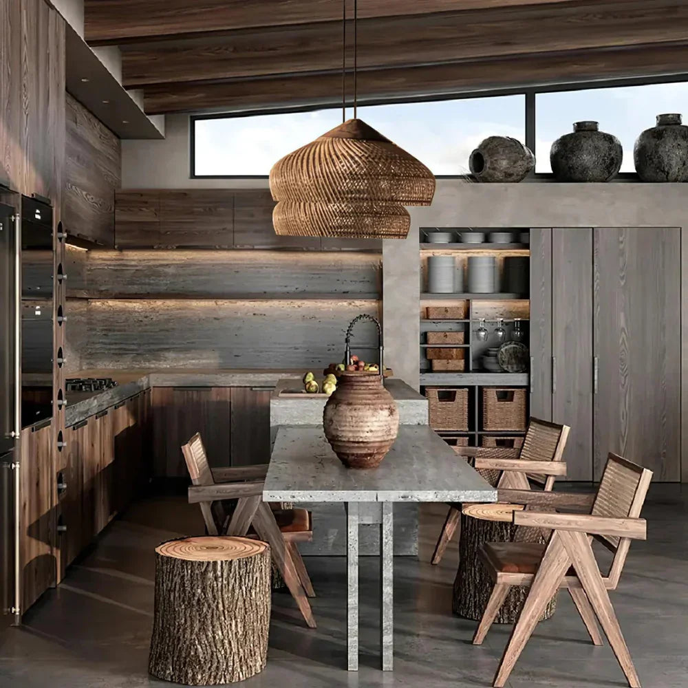 Ella – Plafonnier en rotin asiatique