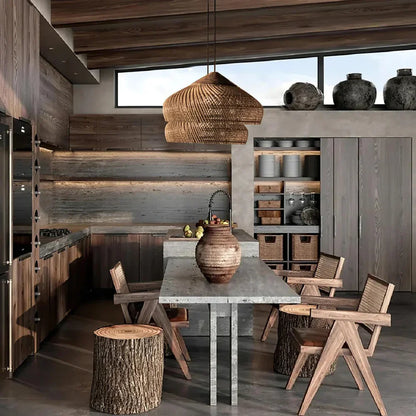 Ella – Plafonnier en rotin asiatique