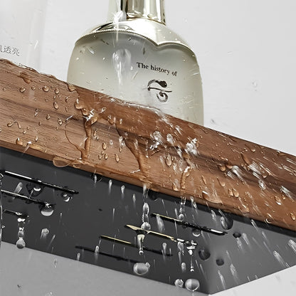 Troy – Étagère de salle de bain en bois massif sans percer