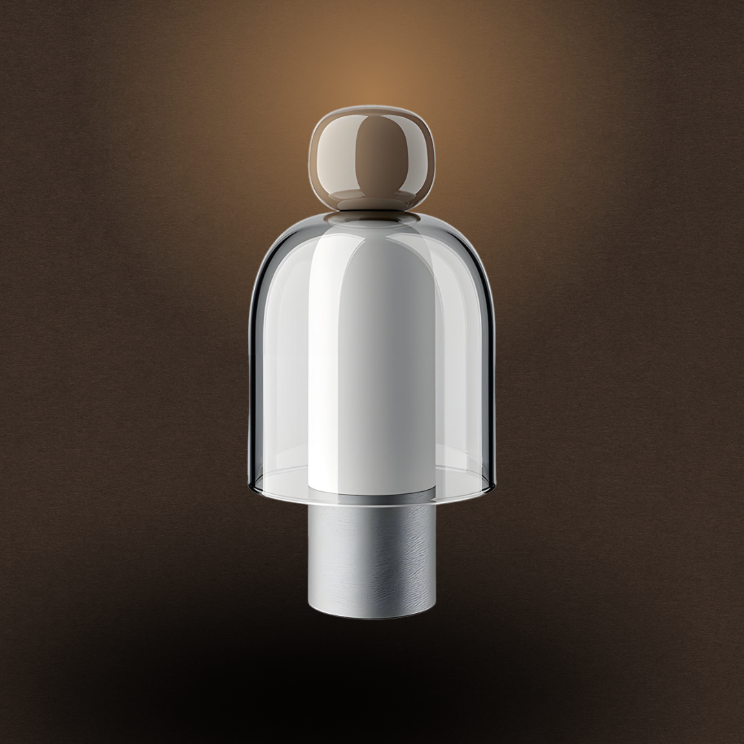 Claria – Lampe de table en verre LED dimmable et rechargeable pour accents déco modernes