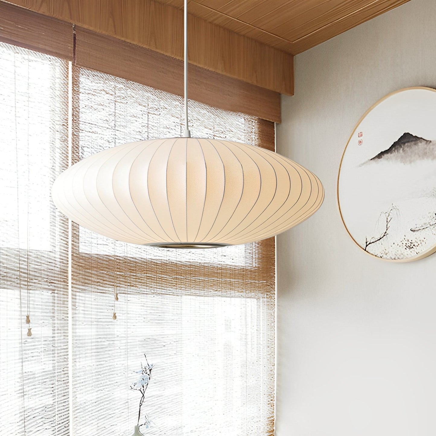 Soluna – Suspension en tissu moderne en blanc