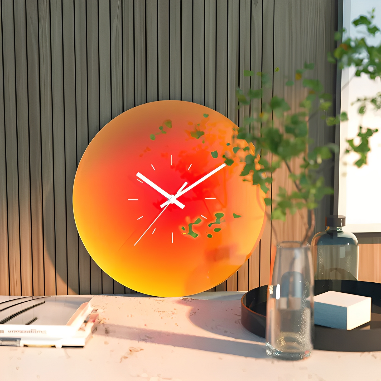 Sonya – Élégante Horloge Murale en Verre