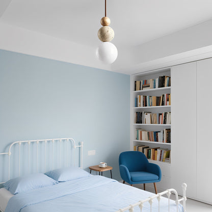 Nilo – Suspension moderne en travertin