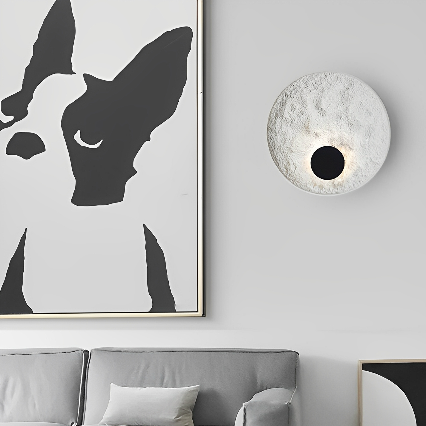 Lunaris – Applique murale ronde avec LED et design globe blanc