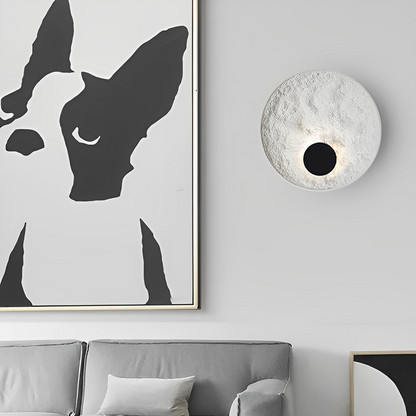 Lunaris – Applique murale ronde avec LED et design globe blanc