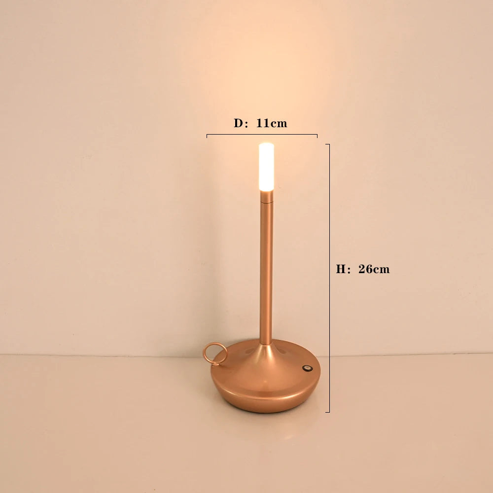 Elina – Lampe de table rétro portable avec effet bougie