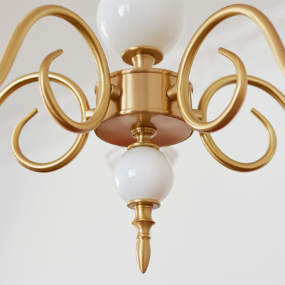 Alaric – Lustre rétro américain en verre crème