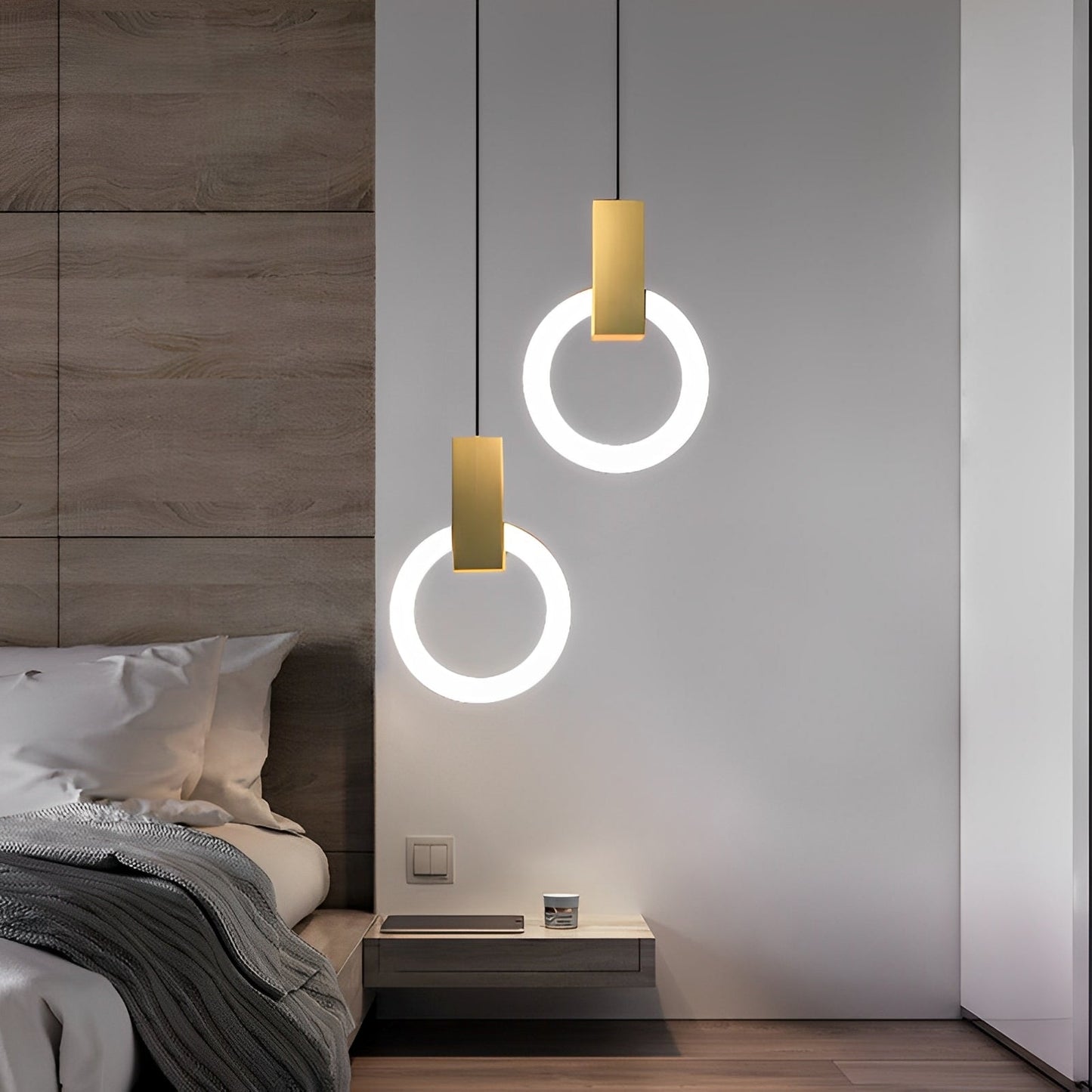 Nordra – Lampe suspendue LED au design anneau nordique pour espaces de vie modernes
