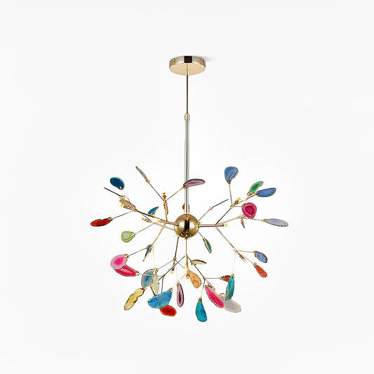 Auron – Lustre LED décoratif avec pierre d'onyx style nordique