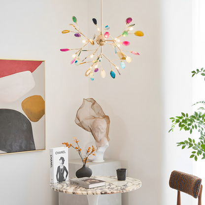 Auron – Lustre LED décoratif avec pierre d'onyx style nordique