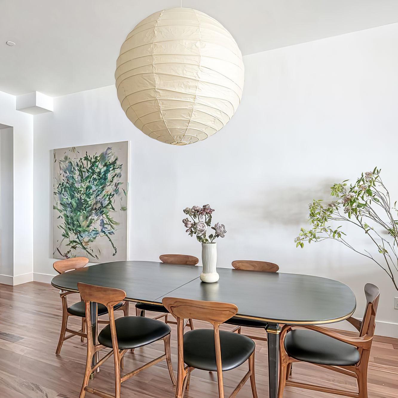 Hikari – Plafonnier Boule en Papier de Riz Japonais