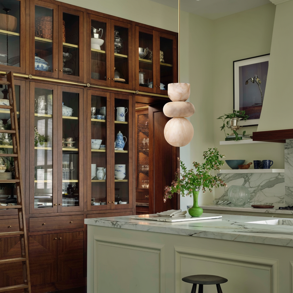 Lampe Suspendue Totem en Albâtre