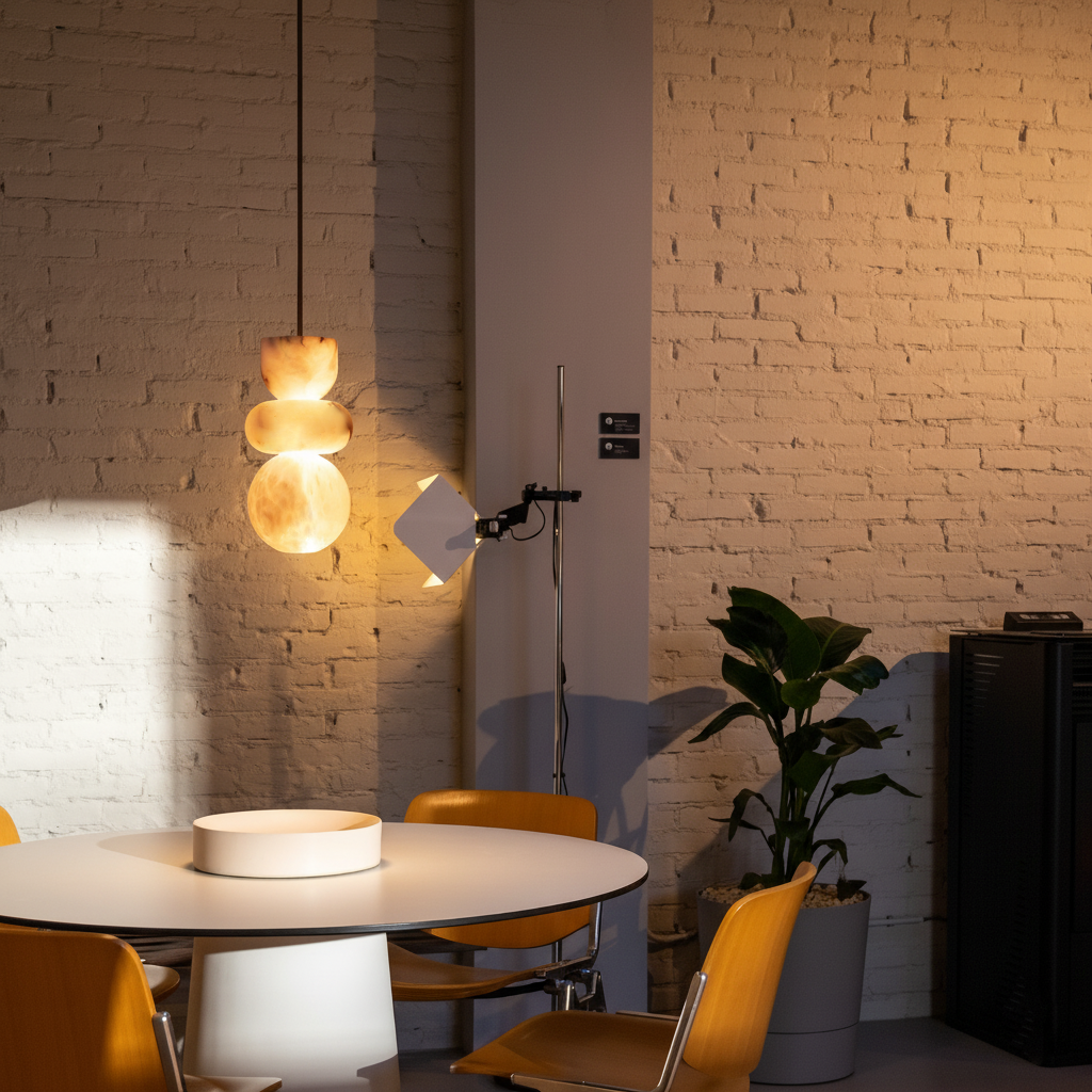 Lampe Suspendue Totem en Albâtre