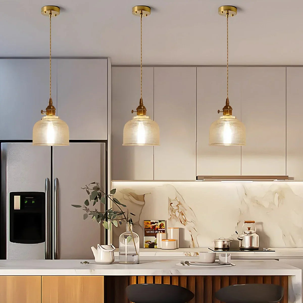 Lisobel – Lampe suspendue en verre américain