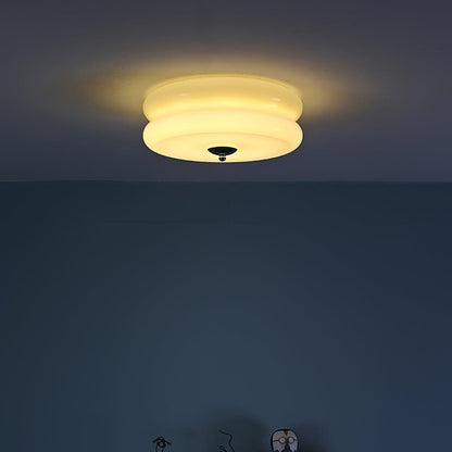 Elon – Lampe de plafond simple en verre crème