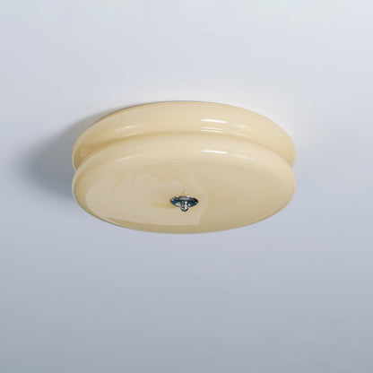 Elon – Lampe de plafond simple en verre crème