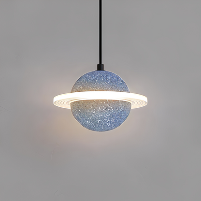 Nova – Lampe suspendue rouge design planète