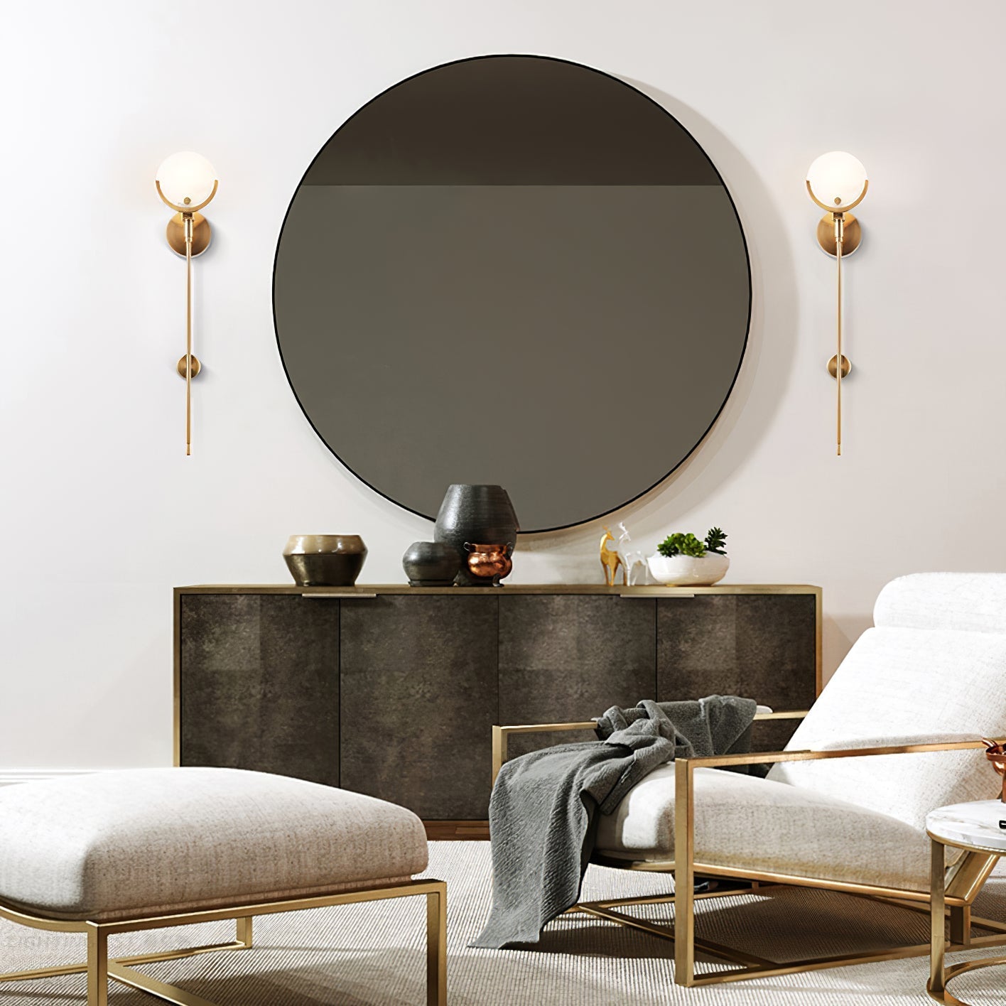 Kristy – Applique en laiton avec albâtre