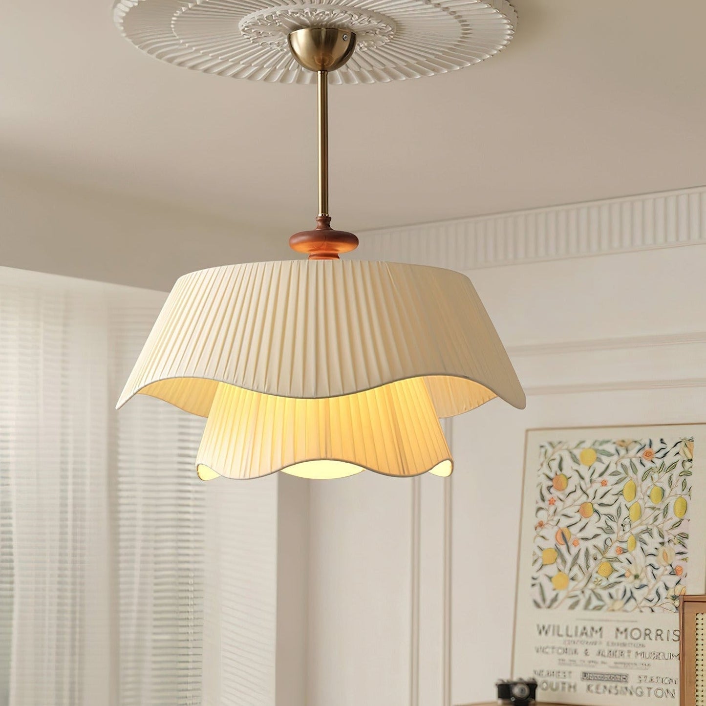 Himari – Lampe Suspendue Style Crème Ronde