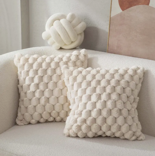 Housse de coussin en polaire douce