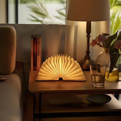 Faye – Lampe de Nuit Pliable en Cuir