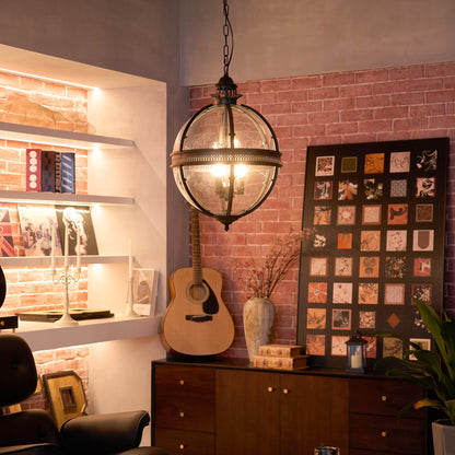 Gideon – Lustre en Verre Rond Retro