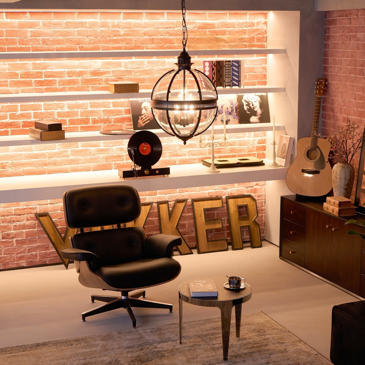 Gideon – Lustre en Verre Rond Retro