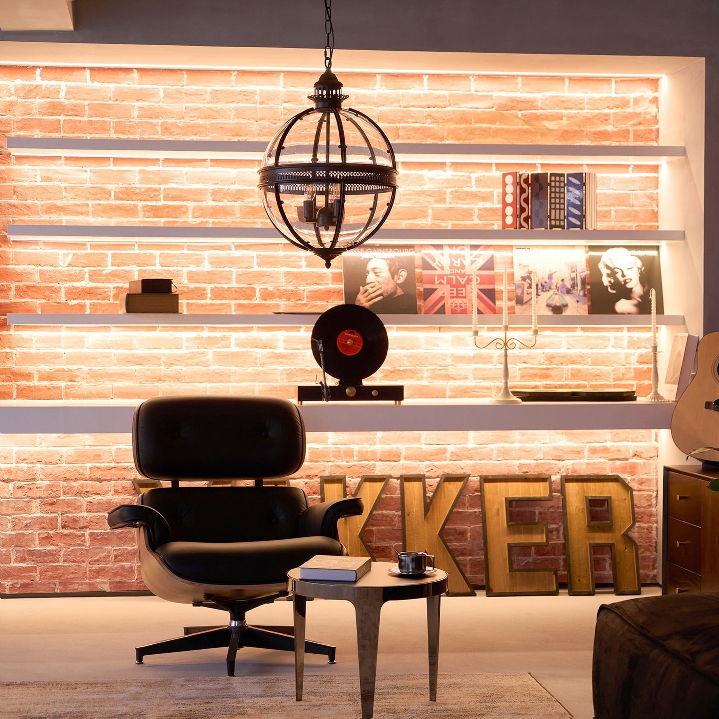 Gideon – Lustre en Verre Rond Retro